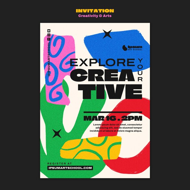 Modèle d'invitation à la créativité et aux arts