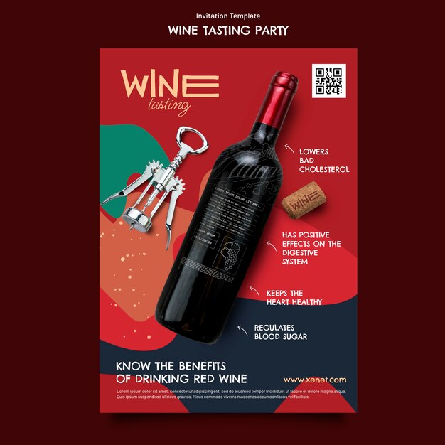 Modèle d'invitation à une dégustation de vin