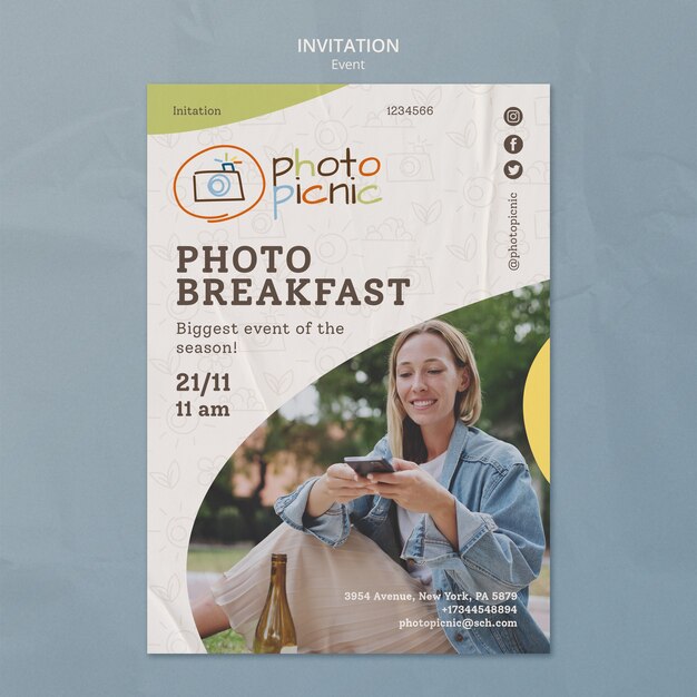 Modèle d'invitation à un événement photographique