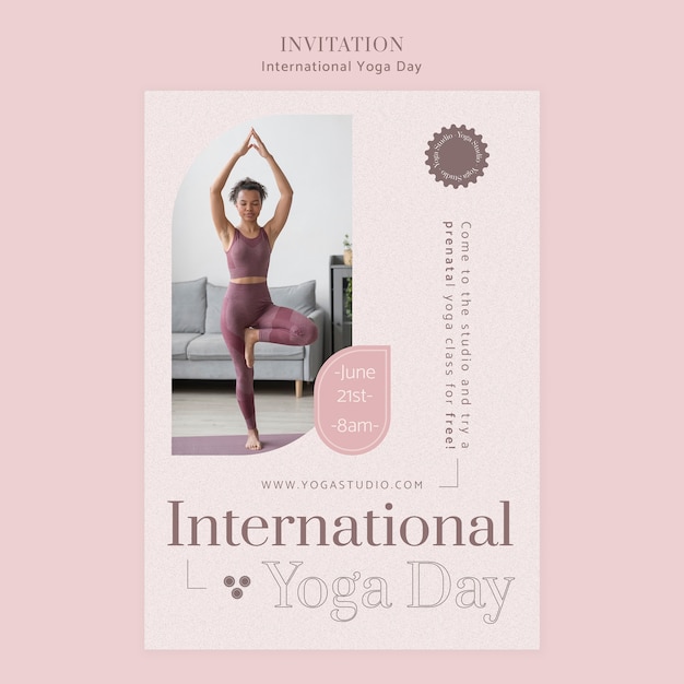 Modèle D'invitation à Un événement Pour La Célébration De La Journée Internationale Du Yoga