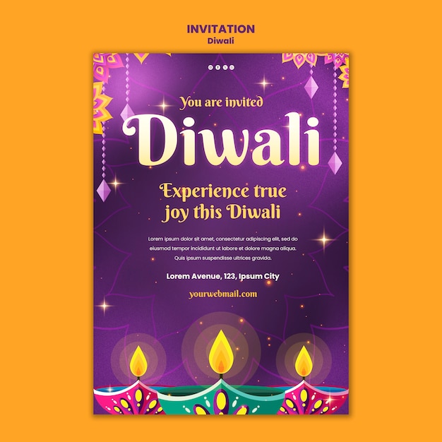 Modèle D'invitation à La Fête De Diwali