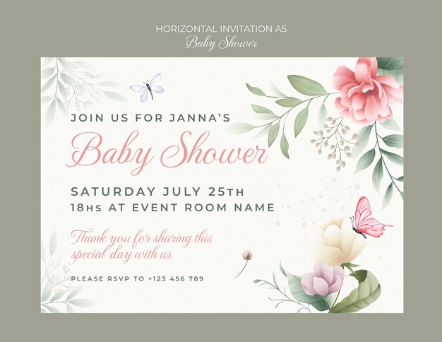Modèle d'invitation à la fête du bébé