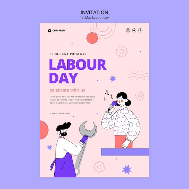 Modèle d'invitation à la fête du travail