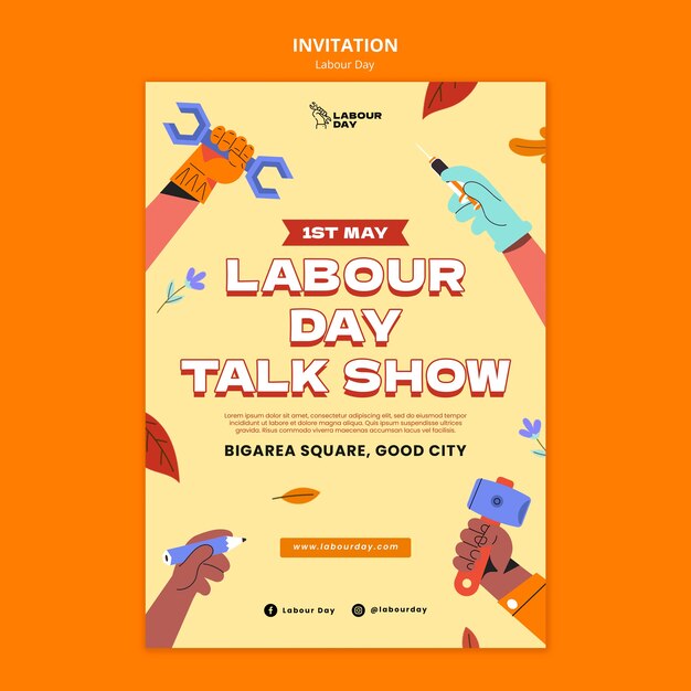 Modèle d'invitation à la fête du travail