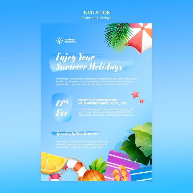 PSD gratuit modèle d'invitation à la fête d'été