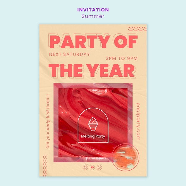 PSD gratuit modèle d'invitation à la fête d'été