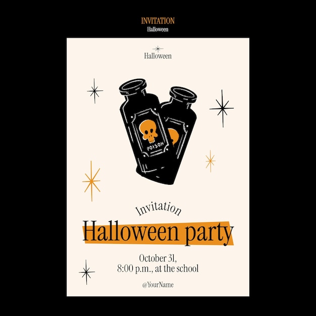 PSD gratuit modèle d'invitation à la fête d'halloween