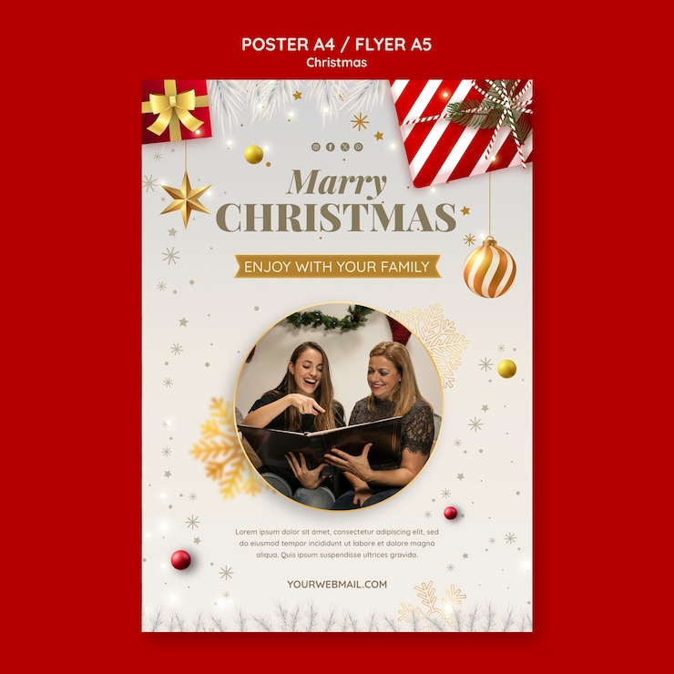 PSD gratuit modèle d'invitation à la fête de noël