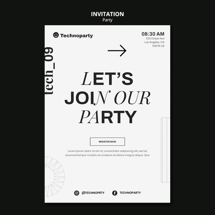PSD gratuit modèle d'invitation à une fête