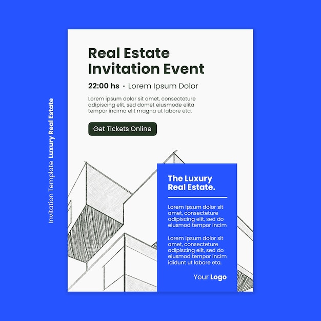 Modèle d'invitation à l'immobilier de luxe