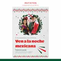 PSD gratuit modèle d'invitation à l'indépendance mexicaine