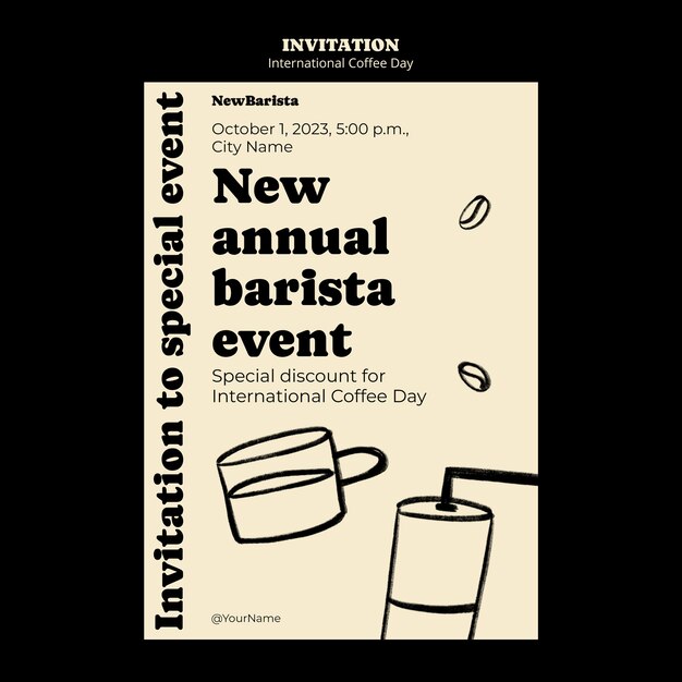 Modèle d'invitation à la journée internationale du café