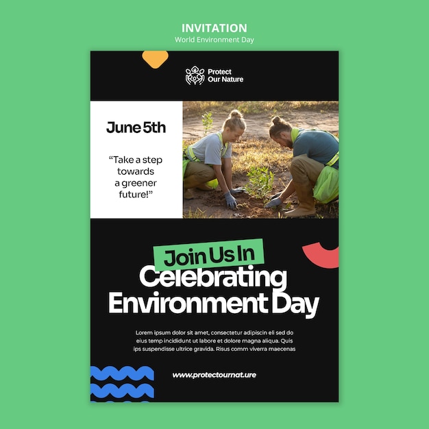 Modèle d'invitation à la journée mondiale de l'environnement