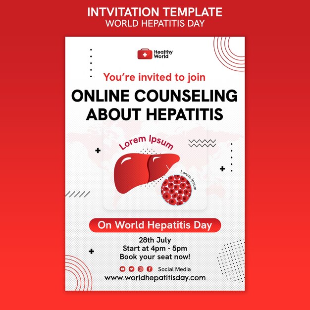 Modèle d'invitation à la journée mondiale de l'hépatite