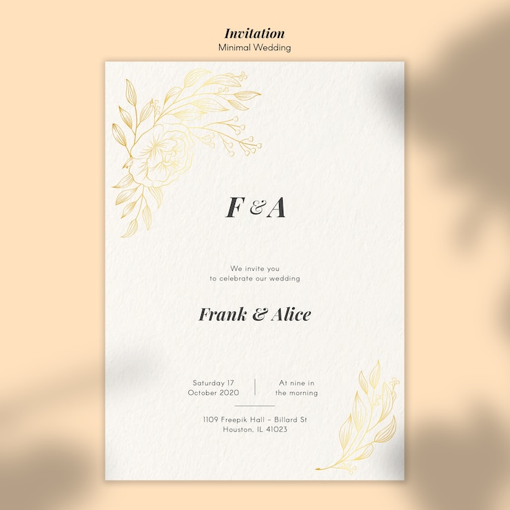 PSD gratuit modèle d'invitation de mariage