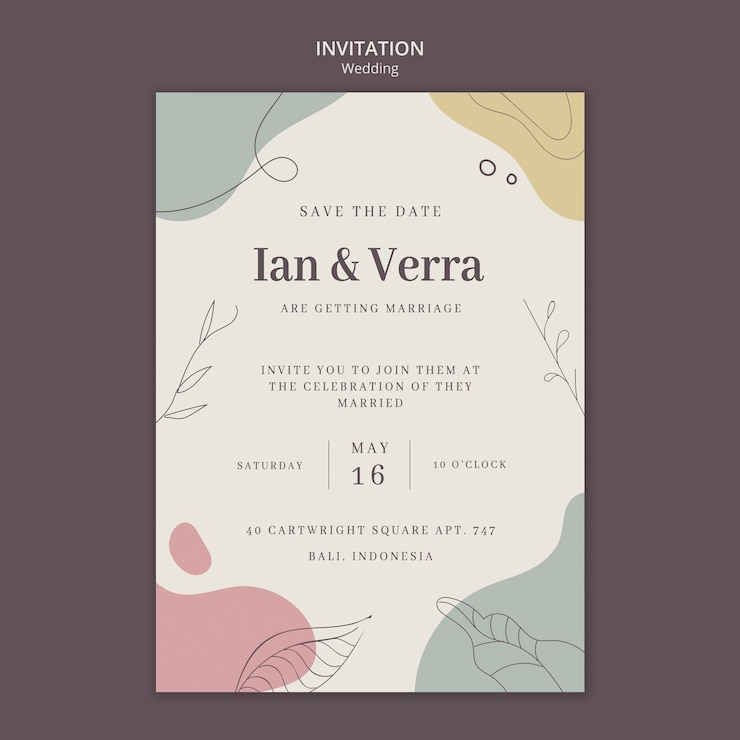 PSD gratuit modèle d'invitation de mariage