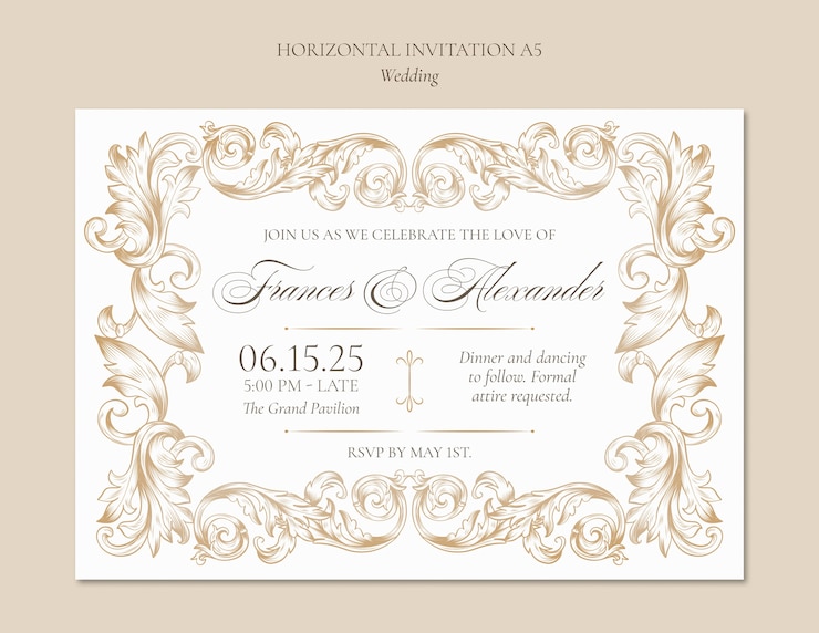 PSD gratuit le modèle d'invitation de mariage