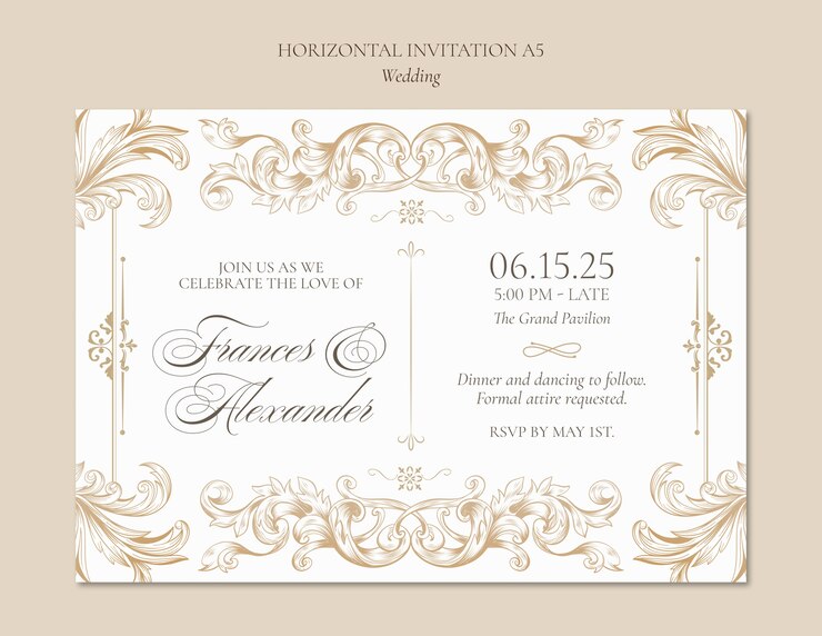 PSD gratuit le modèle d'invitation de mariage