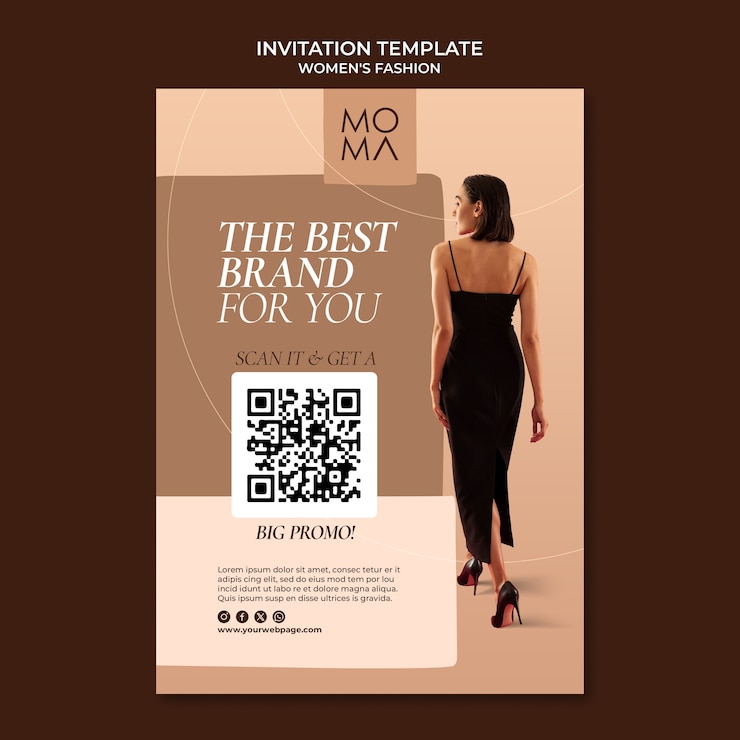 PSD gratuit modèle d'invitation de mode féminine