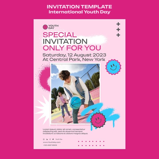 Modèle d'invitation pour la célébration de la journée internationale de la jeunesse