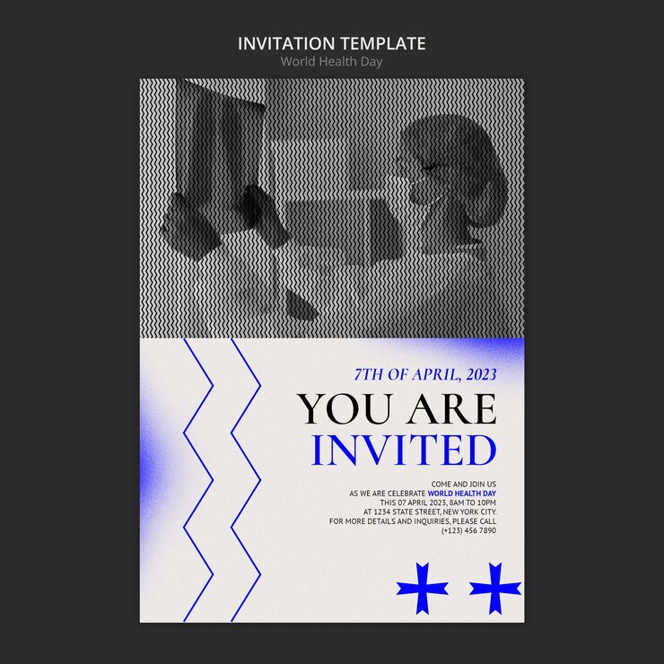 PSD gratuit modèle d'invitation pour la célébration de la journée mondiale de la santé