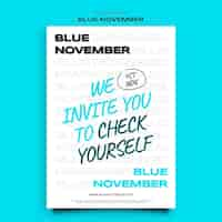 PSD gratuit modèle d'invitation pour la célébration de novembre bleu