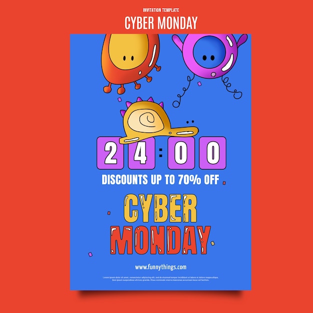 PSD gratuit modèle d'invitation pour le cyber lundi