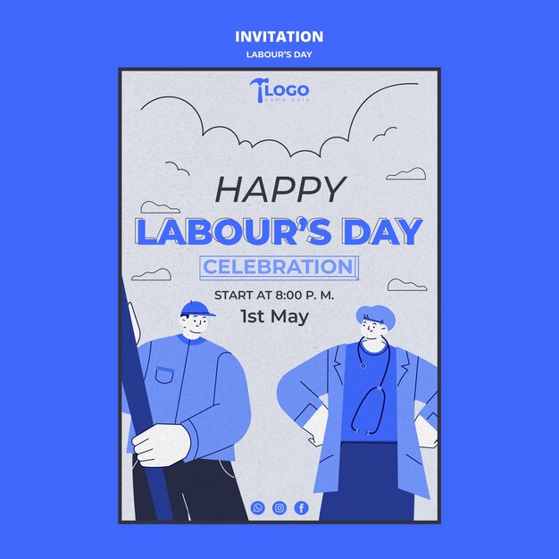 Modèle d'invitation pour la fête du travail