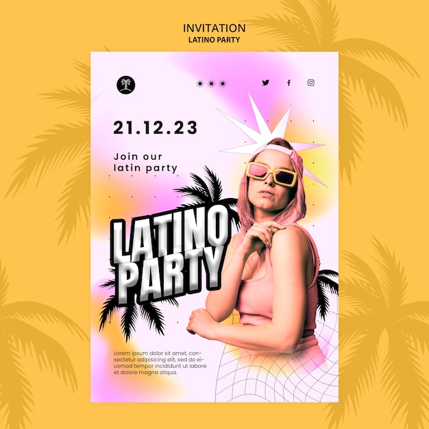 Modèle D'invitation Pour Une Fête à Thème Latino Tropical