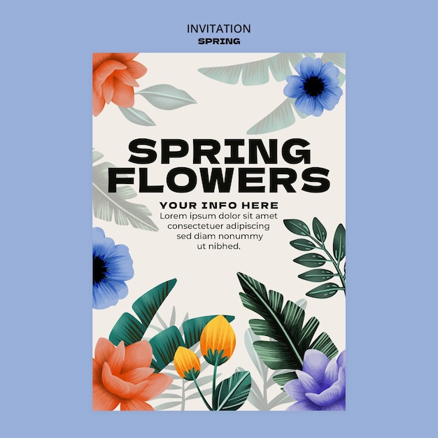 Modèle d'invitation pour la saison du printemps
