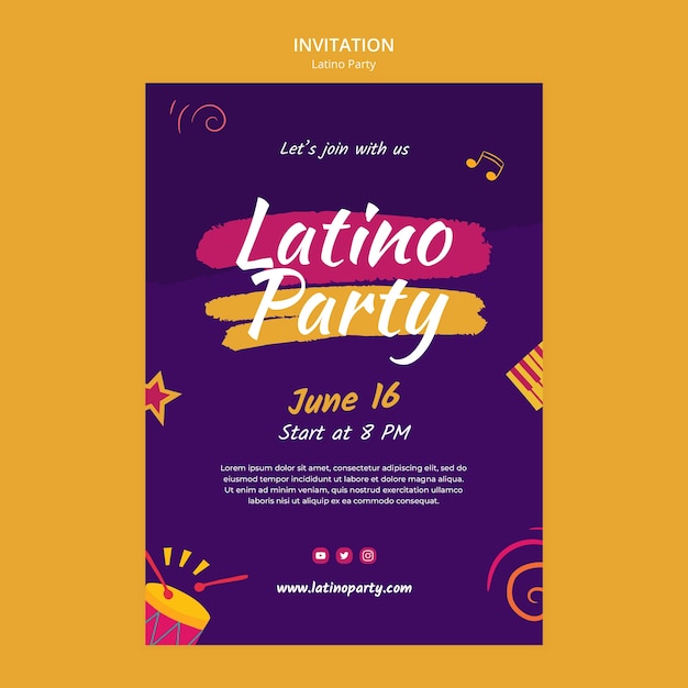 Modèle D'invitation Pour Une Soirée Latino