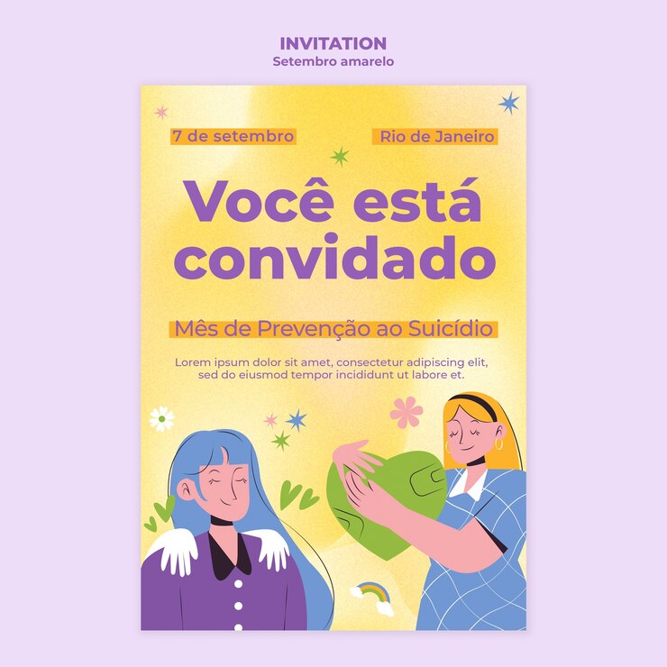 PSD gratuit le modèle d'invitation de setembro amarelo