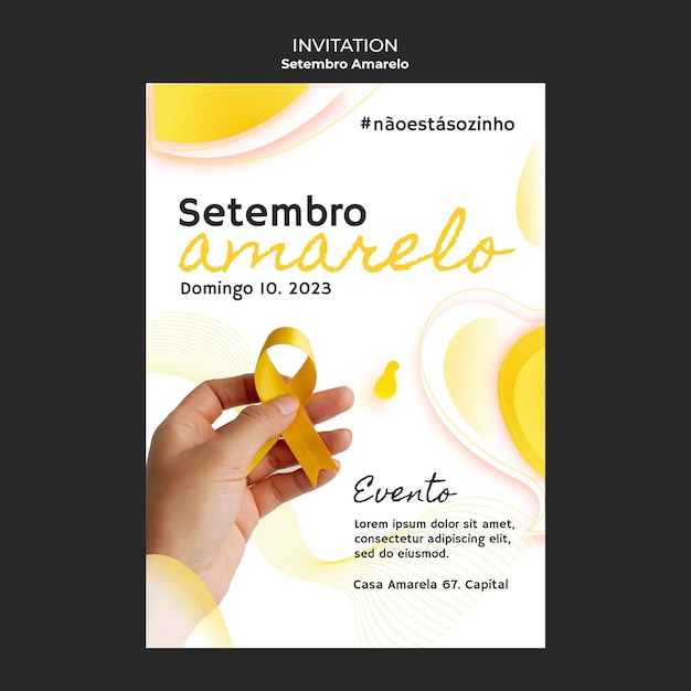 PSD gratuit le modèle d'invitation de setembro amarelo