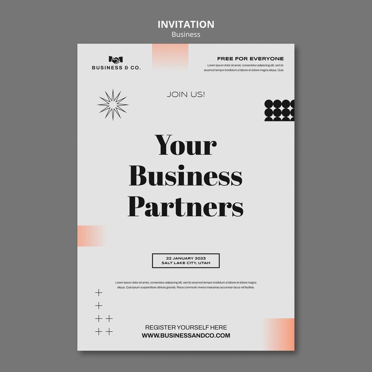 PSD gratuit modèle d'invitation à la stratégie commerciale