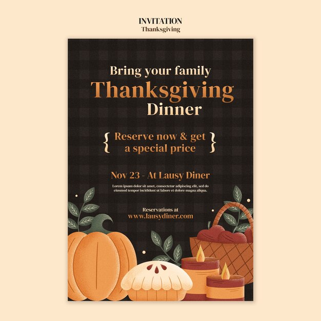 Le modèle d'invitation de Thanksgiving