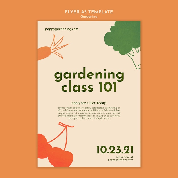 PSD gratuit modèle de jardinage design plat