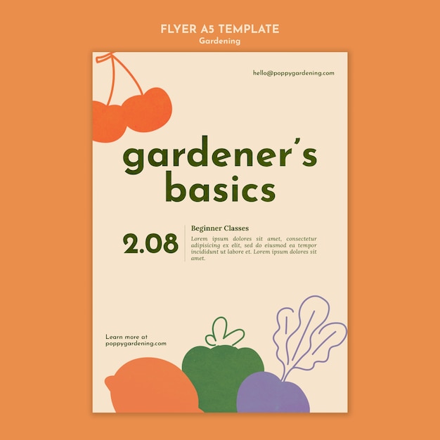 PSD gratuit modèle de jardinage design plat