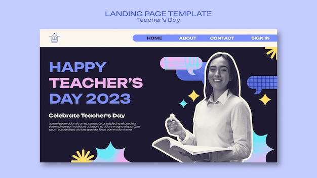 PSD gratuit modèle de journée des enseignants design plat