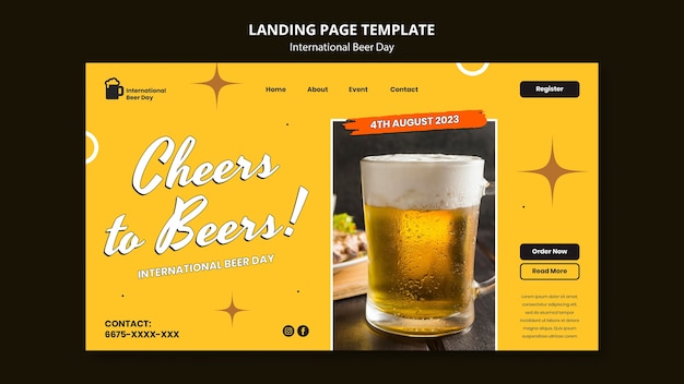 PSD gratuit modèle de journée internationale de la bière design plat