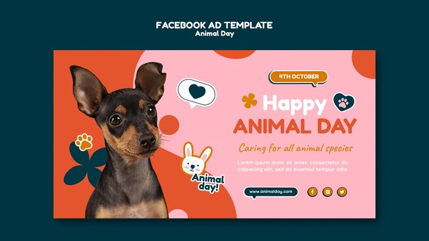 PSD gratuit modèle de journée mondiale des animaux design plat