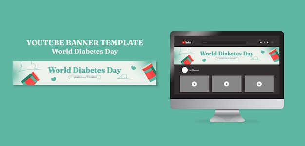 PSD gratuit modèle de journée mondiale du diabète design plat
