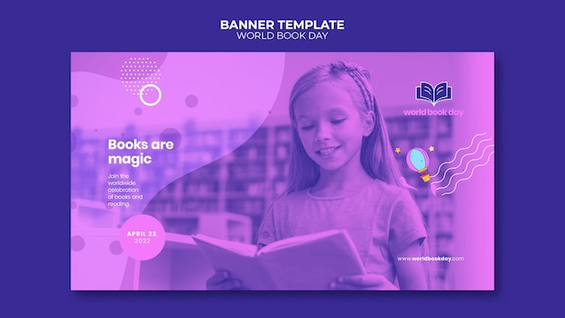PSD gratuit modèle de journée mondiale du livre design plat