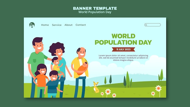 Modèle De Journée Mondiale De La Population Au Design Plat