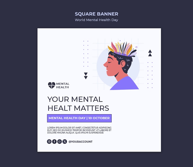 PSD gratuit modèle de la journée mondiale de la santé mentale