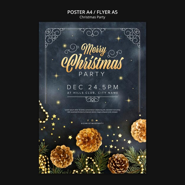 Modèle de joyeux noël design plat
