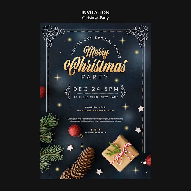 Modèle de joyeux noël design plat