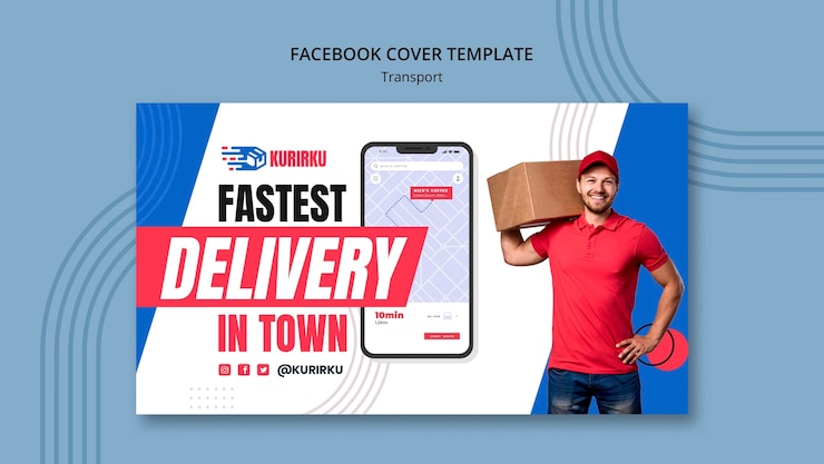 PSD gratuit modèle de livraison de transport design plat