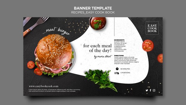 Modèle de livre de cuisine bannière