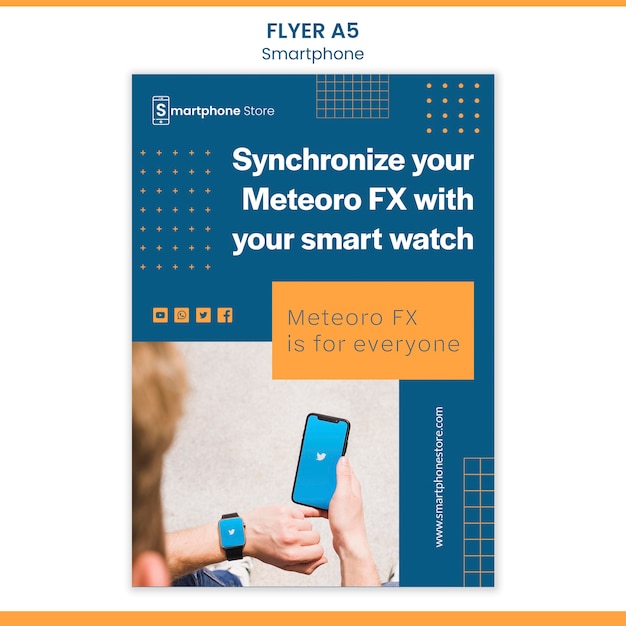 PSD gratuit modèle de magasin de flyer smarphone