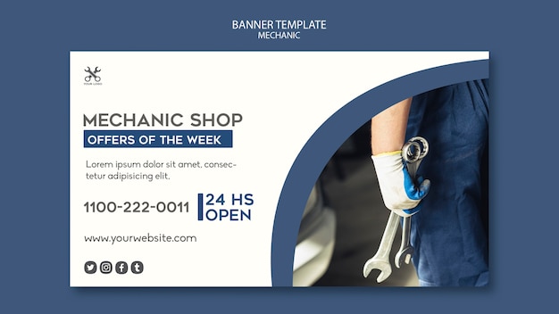 Modèle de magasin de mécanicien de bannière